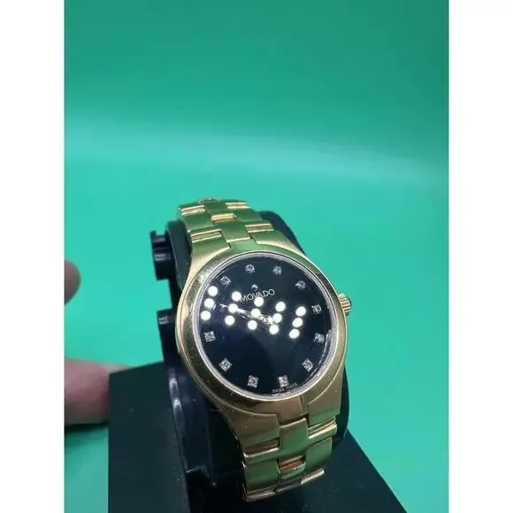 Movado Museum 88 E4 1844 Gold-Plated Women Swiss Watch  display picture 1